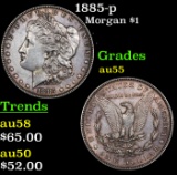 1885-p Morgan Dollar $1 Grades Choice AU