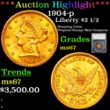 ***Auction Highlight*** 1904-p Gold Liberty Quarter Eagle 2.5 Graded ms67 By SEGS (fc)