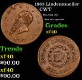 1863 Lindenmueller Civil War Token 1c Grades xf