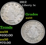 1912 Liberty Nickel 5c Grades Select AU