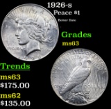 1926-s Peace Dollar $1 Grades Select Unc