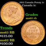 1912 Canada Penny 1c Grades Select Unc RB