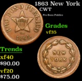 1863 New York Civil War Token 1c Grades vf++