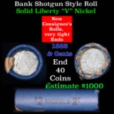 Liberty Nickel Shotgun Roll in Old Bank Style  Wrapper 1883 & p Mint Ends