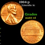 1964-p Lincoln Cent 1c Grades Select Unc RD