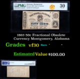 1863 50c Fractional Obsolete Currency Montgomery, Alabama Graded vf30 By PMG