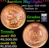***Auction Highlight*** 1903 Indian Cent Near TOP POP! 1c Graded GEM++ RD By USCG (fc)