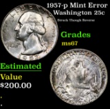 1957-p Washington Quarter Mint Error 25c Grades GEM++ Unc