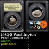 Proof 1982-S Washington Modern Commem Half Dollar 50c Graded pr69 dcam By USCG