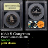 Proof 1989-S Congress Modern Commem Half Dollar 50c Graded pr67 dcam By USCG