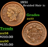 1851 Braided Hair Large Cent 1c Grades Select AU