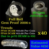Proof Jefferson 5c roll, 2006-s 40 pcs