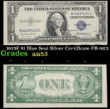 1935F $1 Blue Seal Silver Certificate FR-1615 Grades Select AU