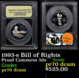Proof 1993-s Bill of Rights Modern Commem Half Dollar 50c Graded pr70 dcam By USCG