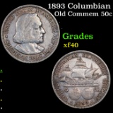 1893 Columbian Old Commem Half Dollar 50c Grades xf