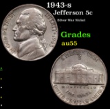 1943-s Jefferson Nickel 5c Grades Choice AU