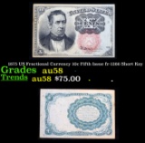 1875 US Fractional Currency 10c Fifth Issue fr-1266 Short Key Grades Choice AU/BU Slider