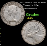 1953 Canada 25 Cents 25c KM-52 Grades xf