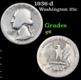 1936-d Washington Quarter 25c Grades g+