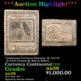 ***Auction Highlight*** Continental Currency February 26, 1777 $5 Fr-CC57 Printed By Hall & Sellers