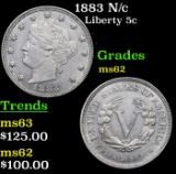1883 N/c Liberty Nickel 5c Grades Select Unc