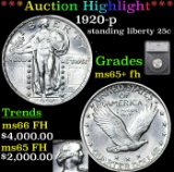 ***Auction Highlight*** 1920-p Standing Liberty Quarter 25c Graded ms65+ fh By SEGS (fc)