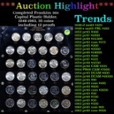 ***Auction Highlight*** Completed Franklin 50c Capital Plastic Holder, 1948-1963, 35 coins including