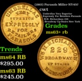 (1863) Parasols Civil War Token Miller-NY-657 1c Grades Select+ Unc RB
