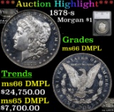 ***Auction Highlight*** 1878-s Morgan Dollar $1 Graded ms66 DMPL By SEGS (fc)
