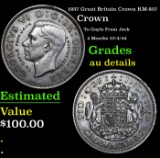 1937 Great Britain Crown KM-857 Grades AU Details