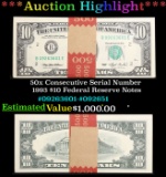 ***Auction Highlight*** 50x Consecutive Serial Number 1993 $10 Federal Reserve Notes Grades (fc)