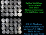 ***Auction Highlight*** Roll of Silver Mix Date Commem Dollar, 20 Coins total. (fc)