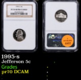 Proof NGC 1995-s Jefferson Nickel 5c Graded pr70 DCAM By NGC