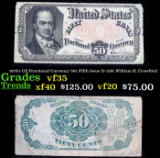 1870's US Fractional Currency 50c Fifth Issue fr-1381 William H. Crawford Grades vf++