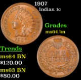 1907 Indian Cent 1c Grades Choice Unc BN