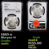 NGC 1885-o Morgan Dollar $1 Graded ms63 By NGC