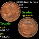 (1863) Army & Navy Civil War Token 1c Grades vg details