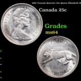 1967 Canada Quarter 25c Queen Elizabeth II Grades Choice Unc