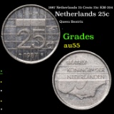 1987 Netherlands 25 Cents 25c KM-204 Grades Choice AU