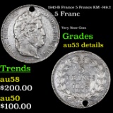 1843-B France 5 Francs KM -749.2 Grades AU Details
