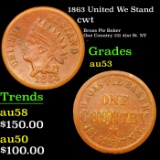 1863 United We Stand Civil War Token 1c Grades Select AU