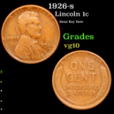 1926-s Lincoln Cent 1c Grades vg+