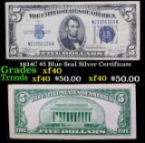 1934C $5 Blue Seal Silver Certificate Grades xf
