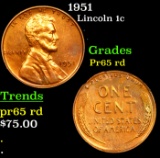 Proof 1951 Lincoln Cent 1c Grades Gem Proof Red
