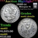 ***Auction Highlight*** 1890-cc Morgan Dollar $1 Graded ms62 details By SEGS (fc)