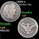 1899-o Barber Half Dollars 50c Grades vg, very good