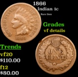 1866 Indian Cent 1c Grades vf details