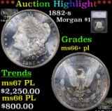 ***Auction Highlight*** 1882-s Morgan Dollar $1 Graded ms66+ pl By SEGS (fc)