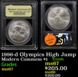 1996-d Olympics High Jump Modern Commem Dollar $1 Graded ms67 By USCG