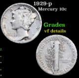 1929-p Mercury Dime 10c Grades vf details